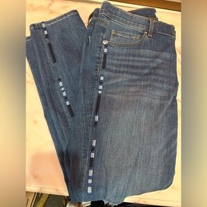 LOFT Denim Jeans with Blue Stripe Detail